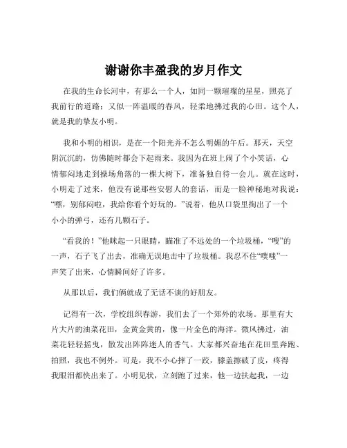 谢谢你丰盈我的岁月作文