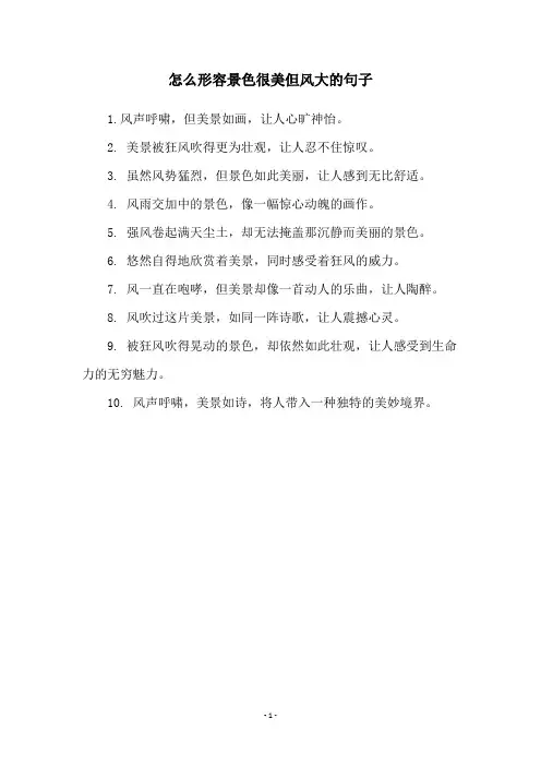怎么形容景色很美但风大的句子