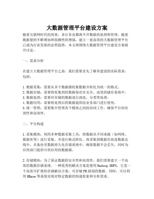 2023-大数据管理平台建设方案-1