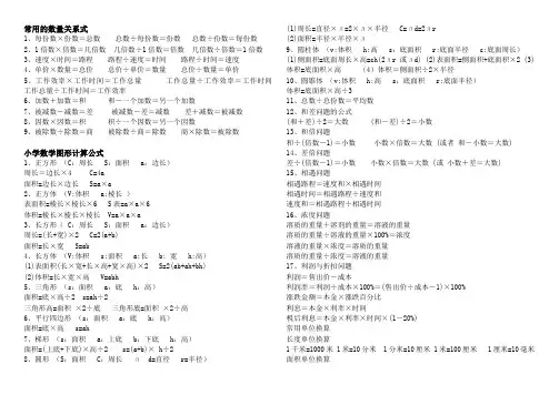 小学数学知识点大全