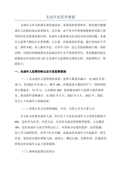 未成年犯罪率数据