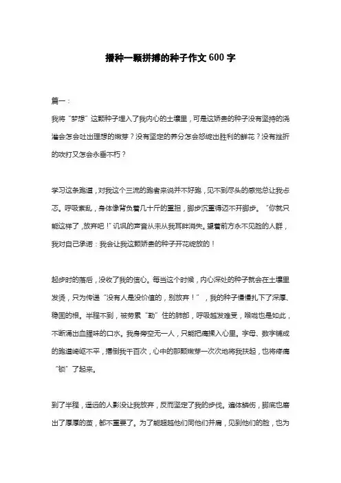 播种一颗拼搏的种子作文600字