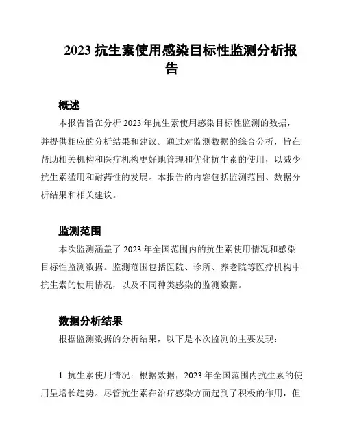 2023 抗生素使用感染目标性监测分析报告
