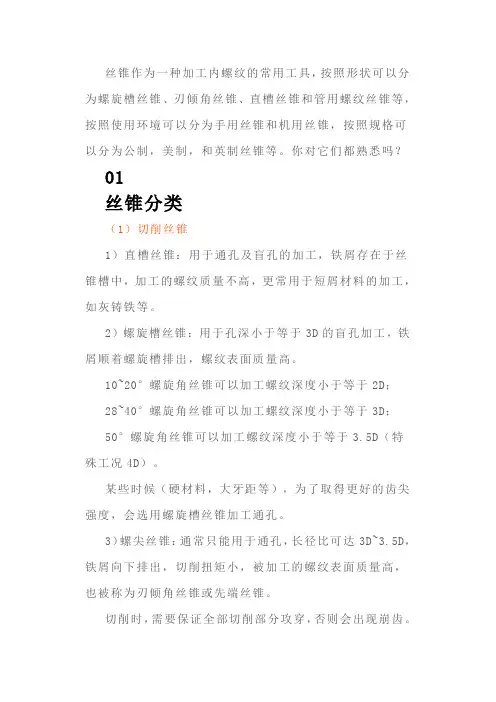 最全的丝锥解释,这篇文章来说透!