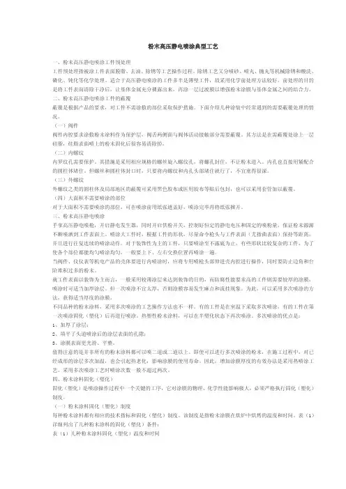 粉末高压静电喷涂典型工艺