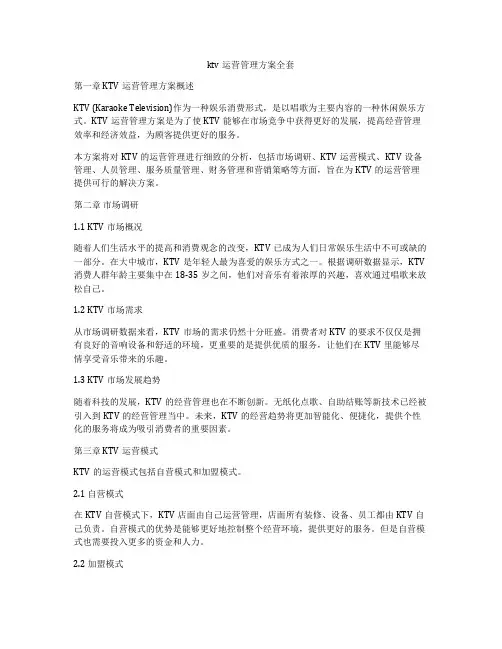 ktv运营管理方案全套