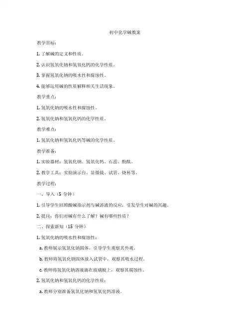 初中化学碱教案