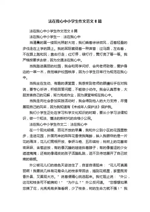 法在我心中小学生作文范文8篇