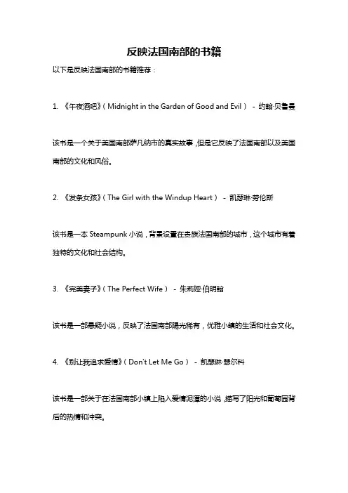反映法国南部的书籍