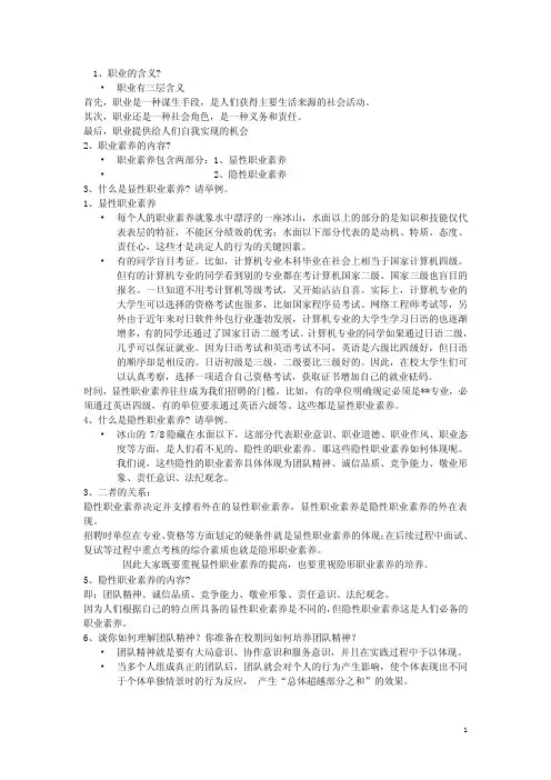 大学生职业素养