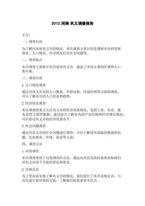 2023 巩义调查报告