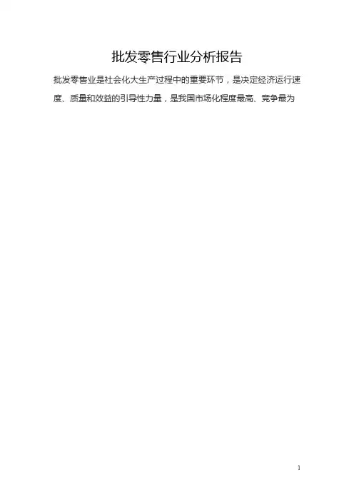 批发零售行业分析报告