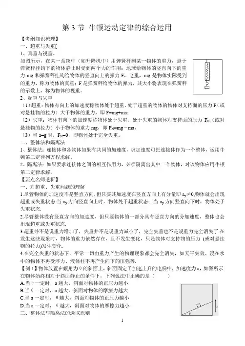 牛顿运动定律综合应用