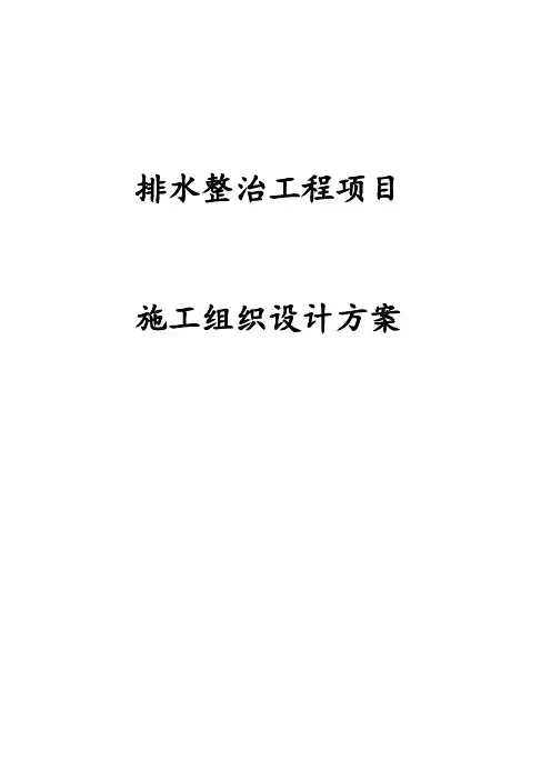 最新版排水整治工程项目施工组织设计方案