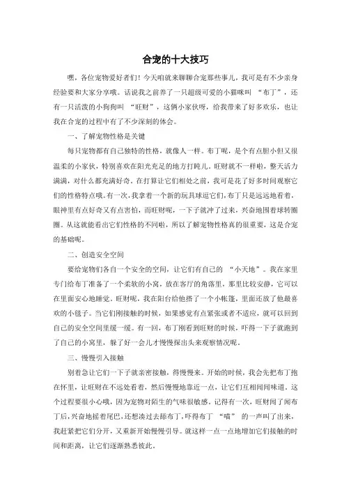 合宠的十大技巧