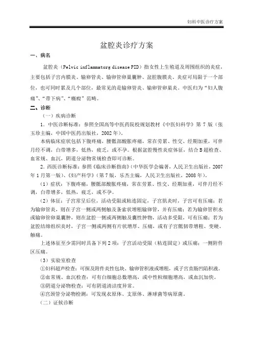 3个优势病种诊疗方案
