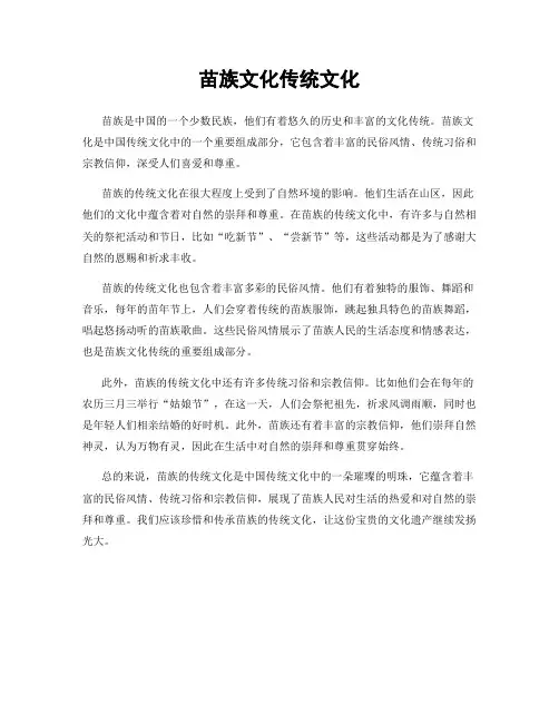苗族文化传统文化