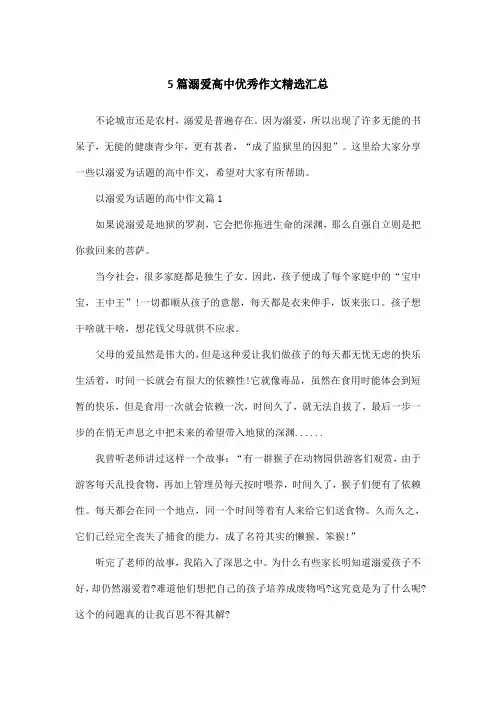 5篇溺爱高中优秀作文精选汇总