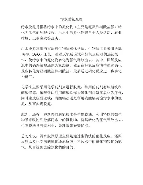 污水脱氮原理
