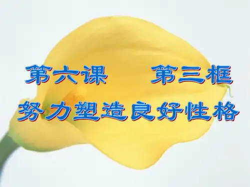 努力塑造良好性格精选教学PPT课件