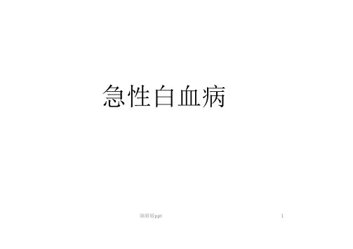 急性白血病概述PPT课件