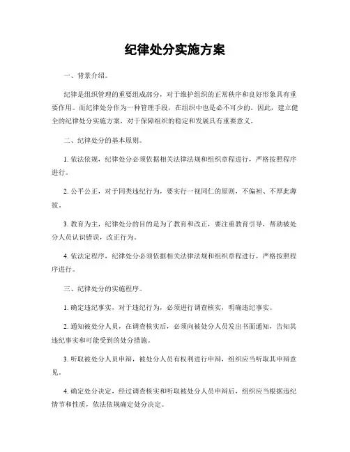 纪律处分实施方案