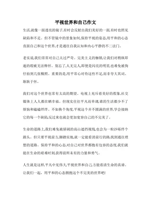 平视世界和自己作文