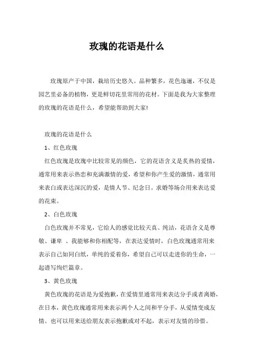 (植物知识)玫瑰的花语是什么