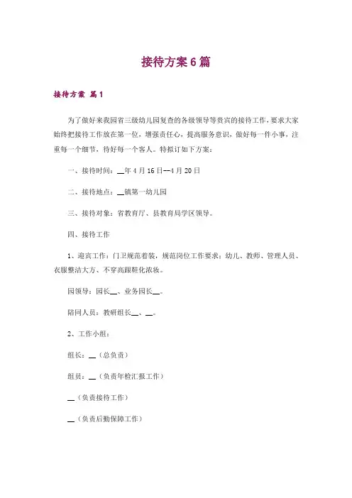 接待方案6篇