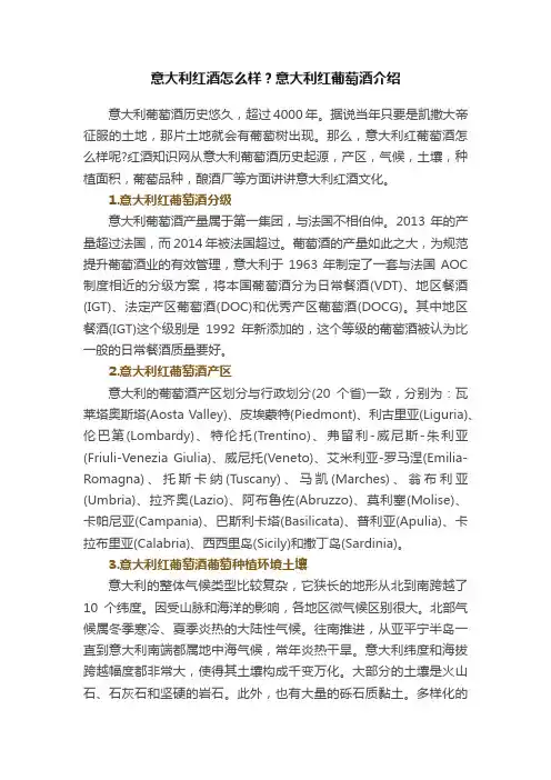 意大利红酒怎么样？意大利红葡萄酒介绍