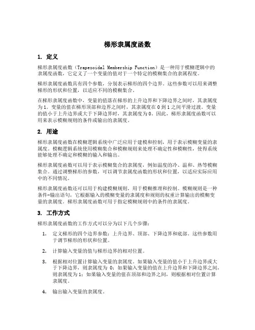 梯形隶属度函数 python