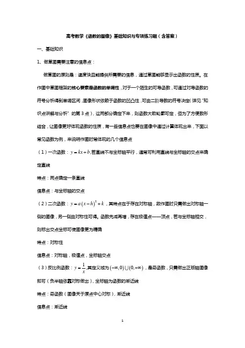 高考数学《函数的图像》基础知识与专项练习题(含答案)