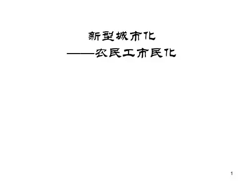 新型城市化――农民工市民化精品PPT课件