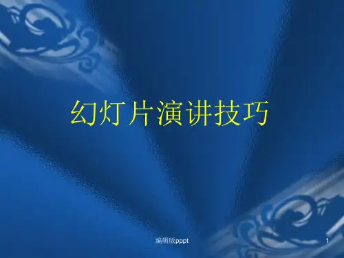 幻灯片演讲技巧ppt课件
