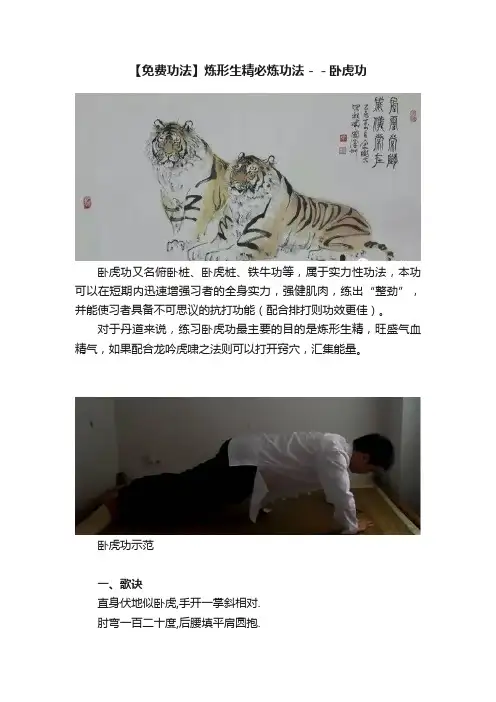 【免费功法】炼形生精必炼功法－－卧虎功
