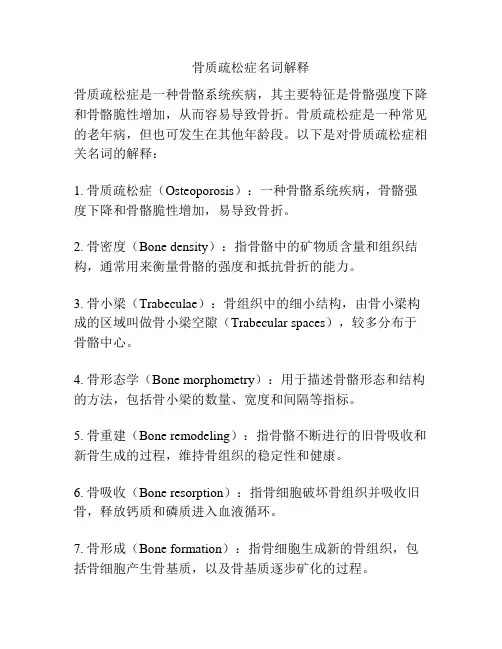 骨质疏松症名词解释
