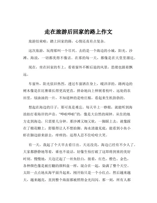 走在旅游后回家的路上作文