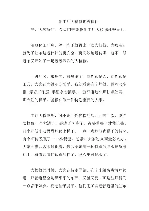 化工厂大检修优秀稿件