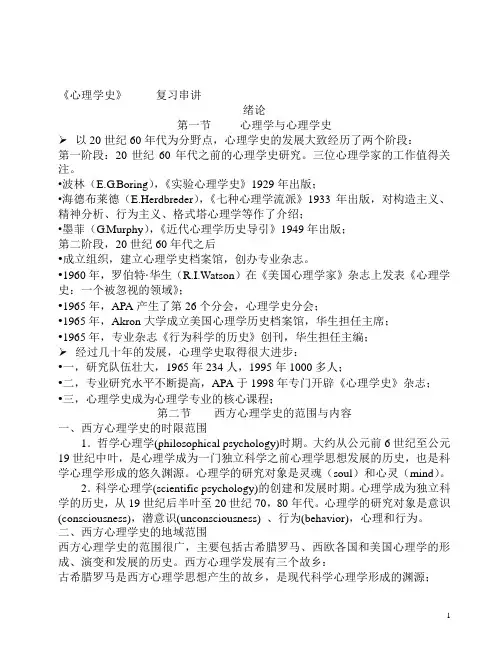 心理学史串讲0