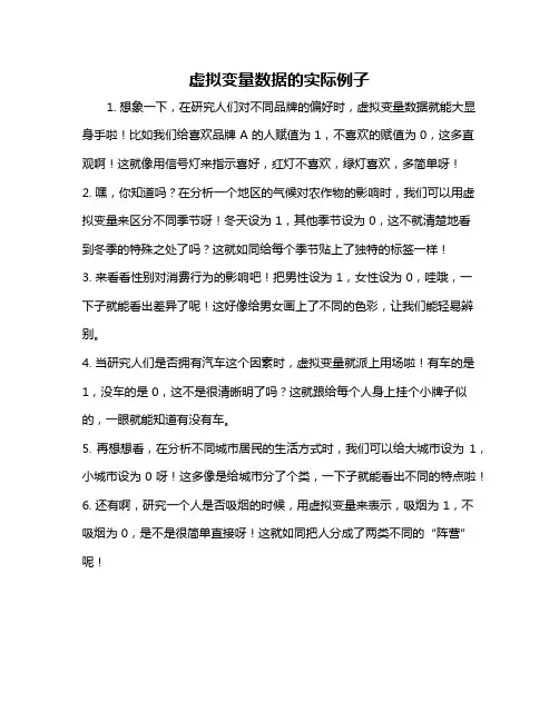 虚拟变量数据的实际例子