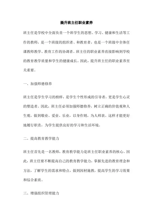 提升班主任职业素养