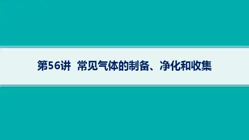2024年高考化学总复习第一部分考点精讲第56讲常见气体的制备、净化和收集