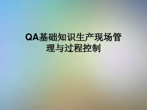 QA基础知识生产现场管理与过程控制
