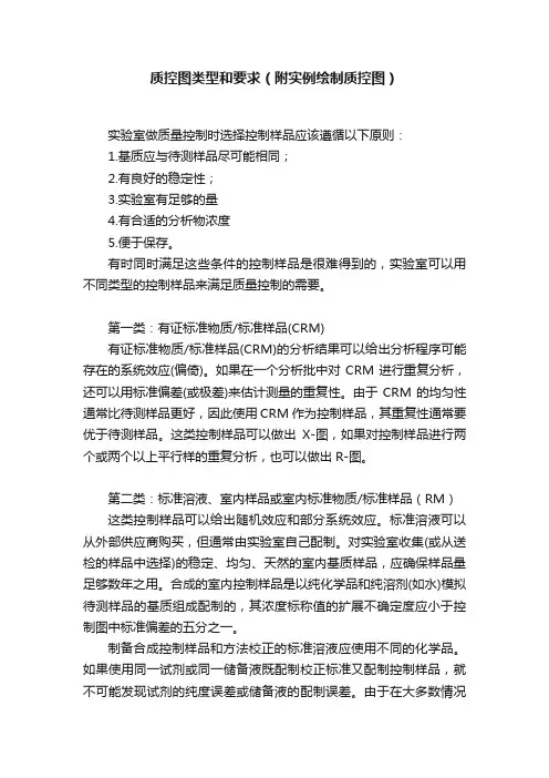 质控图类型和要求（附实例绘制质控图）