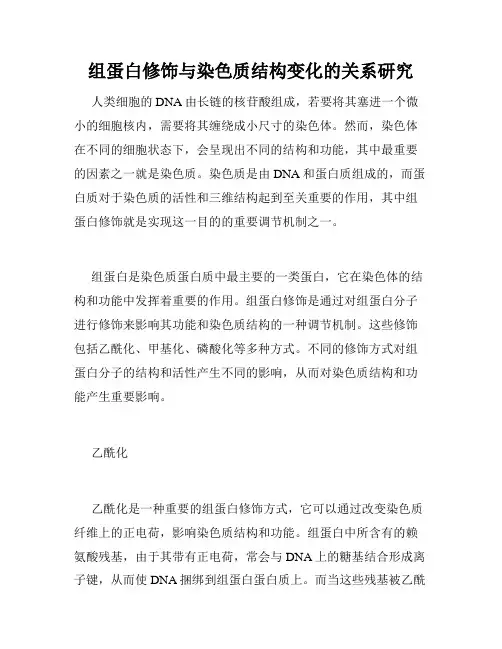 组蛋白修饰与染色质结构变化的关系研究