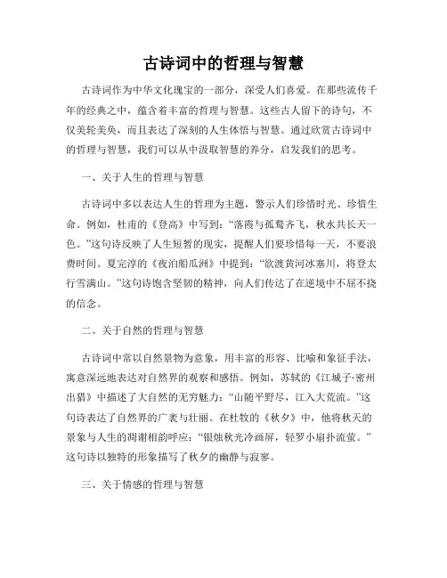 古诗词中的哲理与智慧