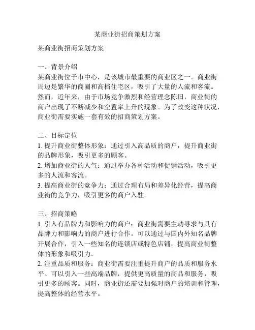 某商业街招商策划方案