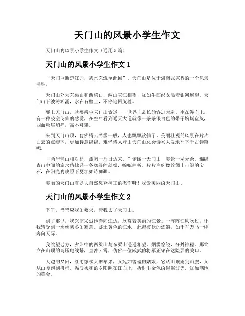 天门山的风景小学生作文
