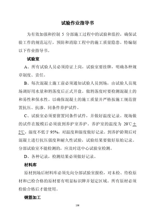 试验作业指导书