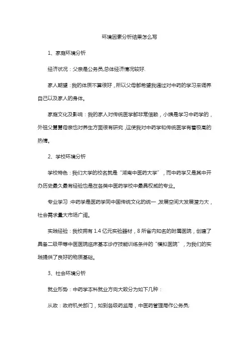 环境因素分析结果怎么写